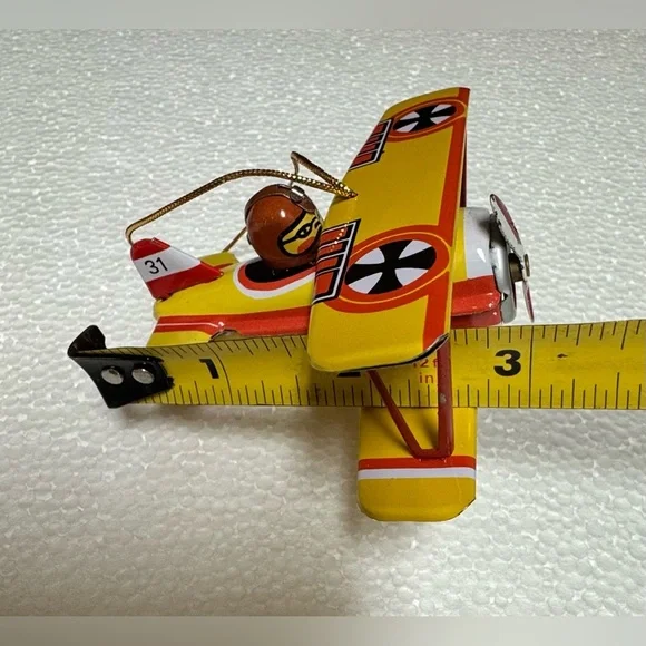 Vintage Style Toy Airplane Set - Orange and Yellow